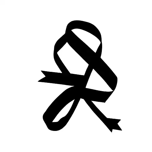 cancer ribbon with cross and dad tattoo design idea
