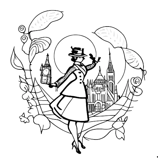 Mary Poppins tattoo design idea