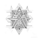 Aztec symbols with pyramid  tattoo design idea