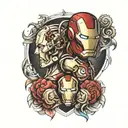 ironman triathlon with brain and heart in the middle tattoo design idea