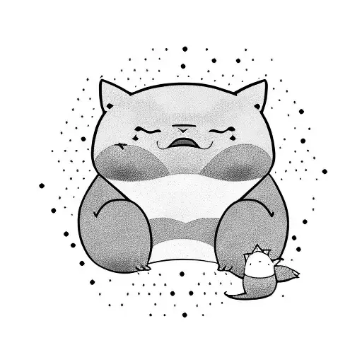 sleeping snorlax tattoo design idea