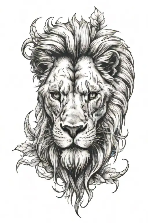 lion skull tattoo design idea