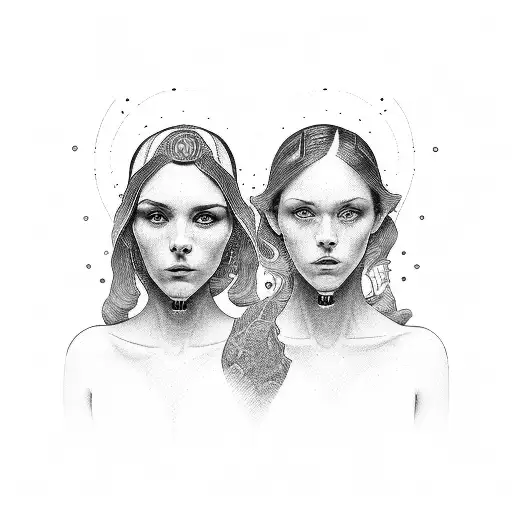 2 friends looking at a cross tattoo design idea