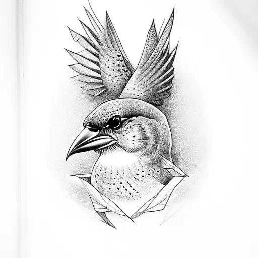 Canary bird tattoo design idea
