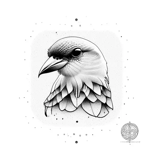 Canary bird minimalist  tattoo design idea