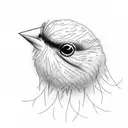 Small yellow canary bird in branch minimalist  tattoo design idea