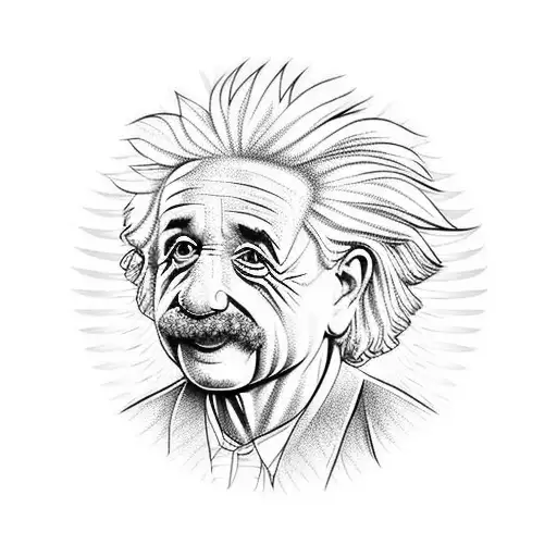 cartoon albert einstein  tattoo design idea