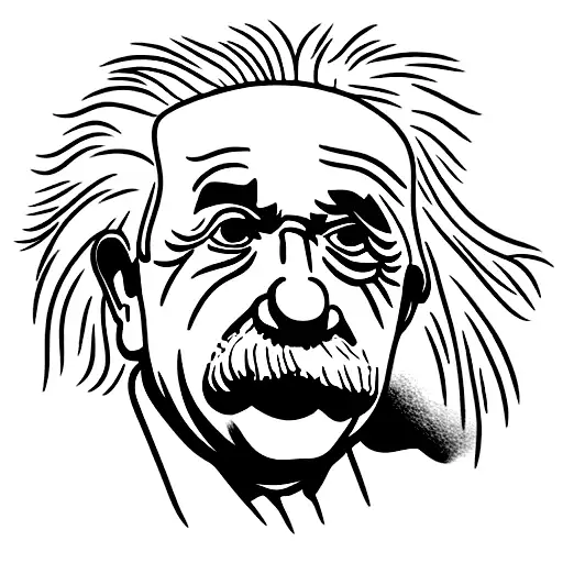 cartoon albert einstein  tattoo design idea