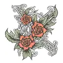 901 area code and cross tattoo design idea