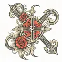 901 area code and cross tattoo design idea