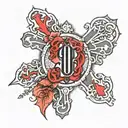 901 area code and cross tattoo design idea