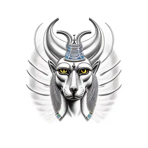 cleopatra + anubis tattoo design idea