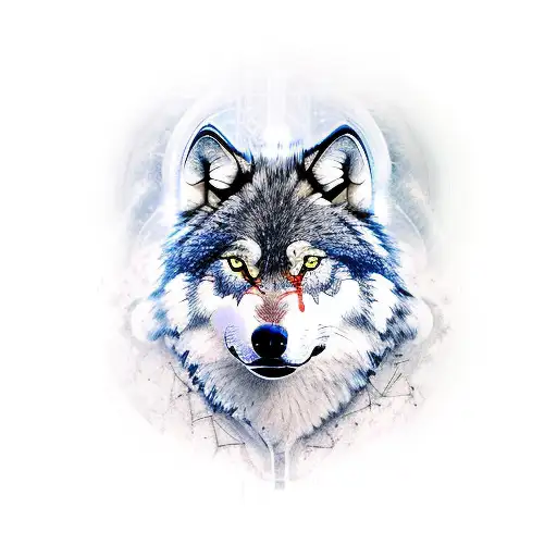 steel wolf tattoo design idea