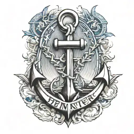 Anchor and Fenerbahce logo tattoo design idea