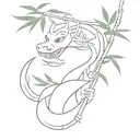 mulan mushu under a bamboo gain tattoo design idea