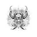 An artistic representation of the Cancer and Scorpio zodiac signs merging into a powerful mythical creature tattoo design idea