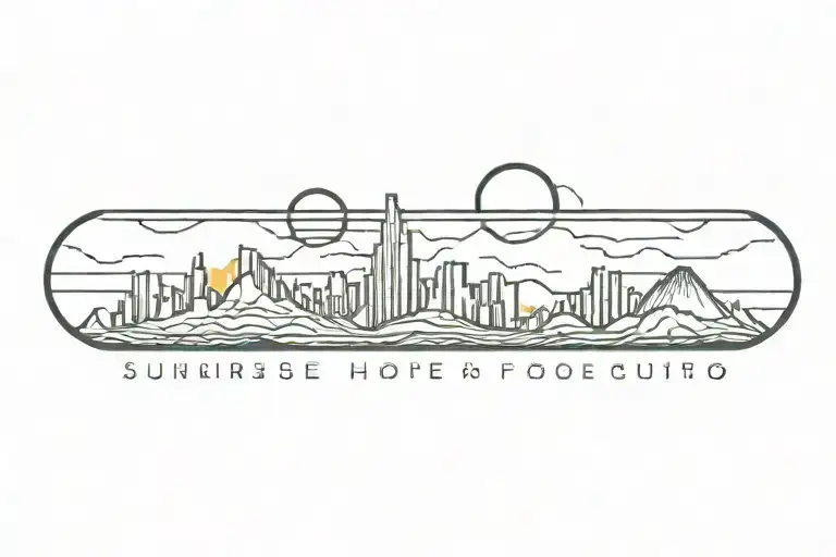 sunrise of hope in Mexico City  tattoo design idea