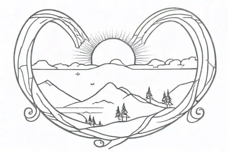 sunrise as hope after enduring hardships tattoo design idea