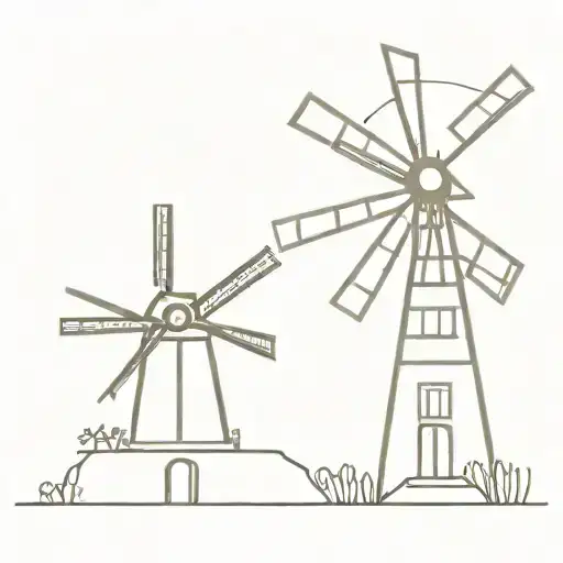 Windmill tattoo design idea