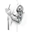 bionic arm tattoo design idea