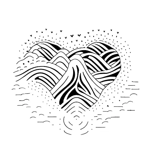 mountain Heart dad tattoo design idea