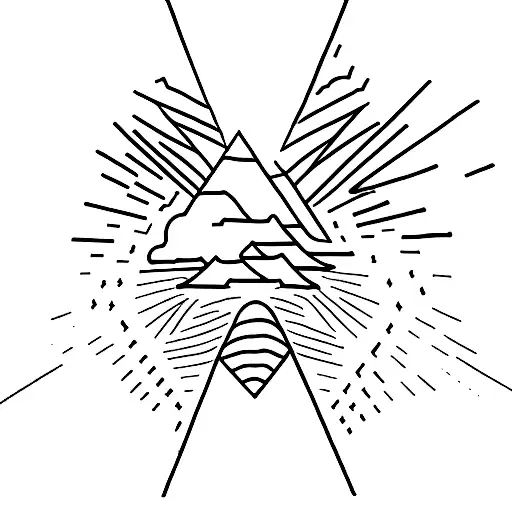  a mountain range drawn in line followed by a heart and the initials JM tattoo design idea