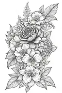 june,march,october and august birth flowers tattoo design idea