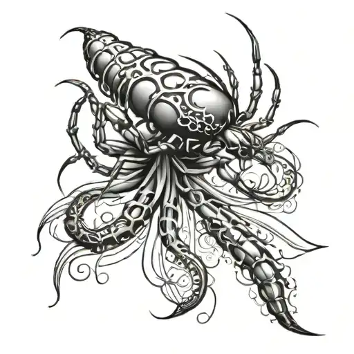 centipede and spiderlily tattoo design idea