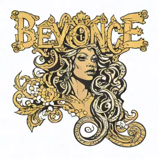 Beyonce name written tattoo design idea