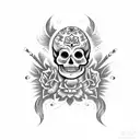 mexican skull tattoo design idea
