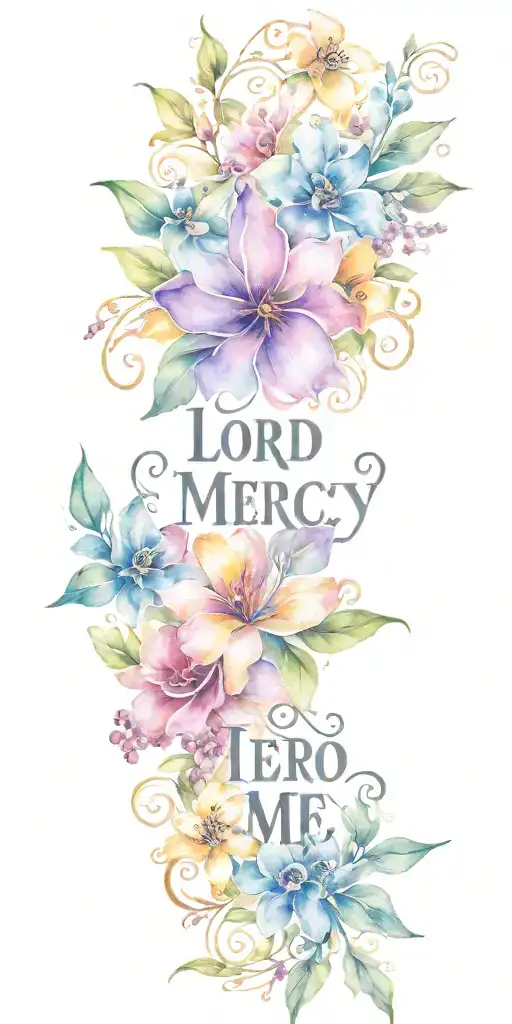 The words "Lord have mercy on me a sinner"  tattoo design idea