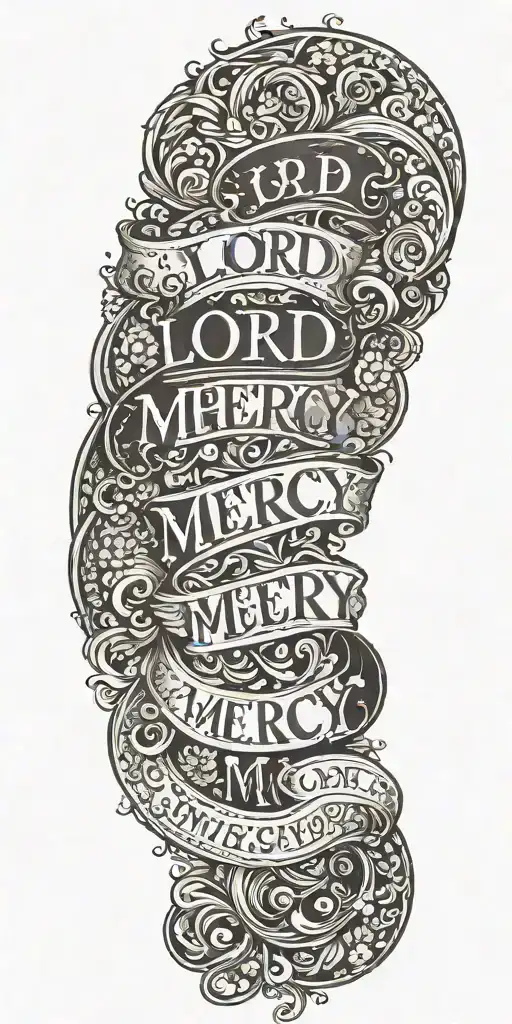 The words "Lord have mercy on me a sinner"  tattoo design idea