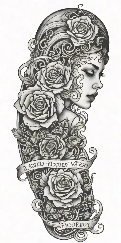 "Lord have mercy on me a sinner"  tattoo design idea