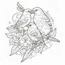 the word birds of a feather tattoo design idea
