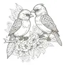 the word birds of a feather tattoo design idea