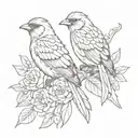 the word birds of a feather tattoo design idea