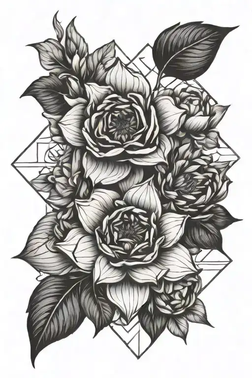 flowers indicating a death and new beginnings strength tattoo design idea