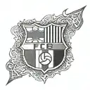 fc barcelona logo tattoo design idea