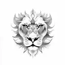 sun lion ocean tattoo design idea