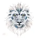 sun lion ocean tattoo design idea