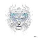 sun lion ocean tattoo design idea
