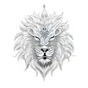 sun lion ocean tattoo design idea