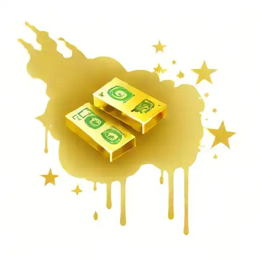 Money, gold bars, cocaine, razor, stars, whores tattoo design idea