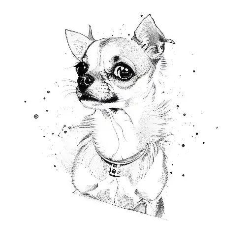 a chihuahua dog tattoo design idea