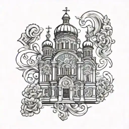 SPILLED BLOOD RUSSIA CHURCH  tattoo design idea