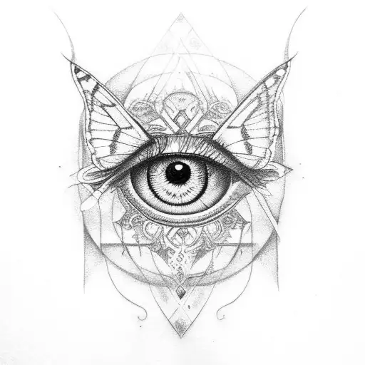 Evil Eye, butterfly tattoo design idea