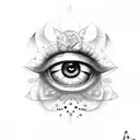 Evil Eye, butterfly tattoo design idea