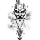 hacha de kratos y arco de atreus tattoo design idea