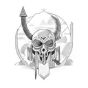 hacha de kratos y arco de atreus tattoo design idea