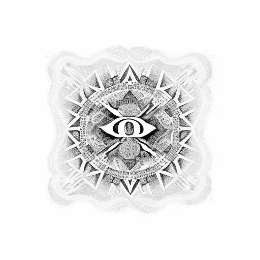 A dotwork tattoo of a dollar bill with the number 7 hidden within the intricate patterns, showcasing the client's love for money and luck tattoo design idea